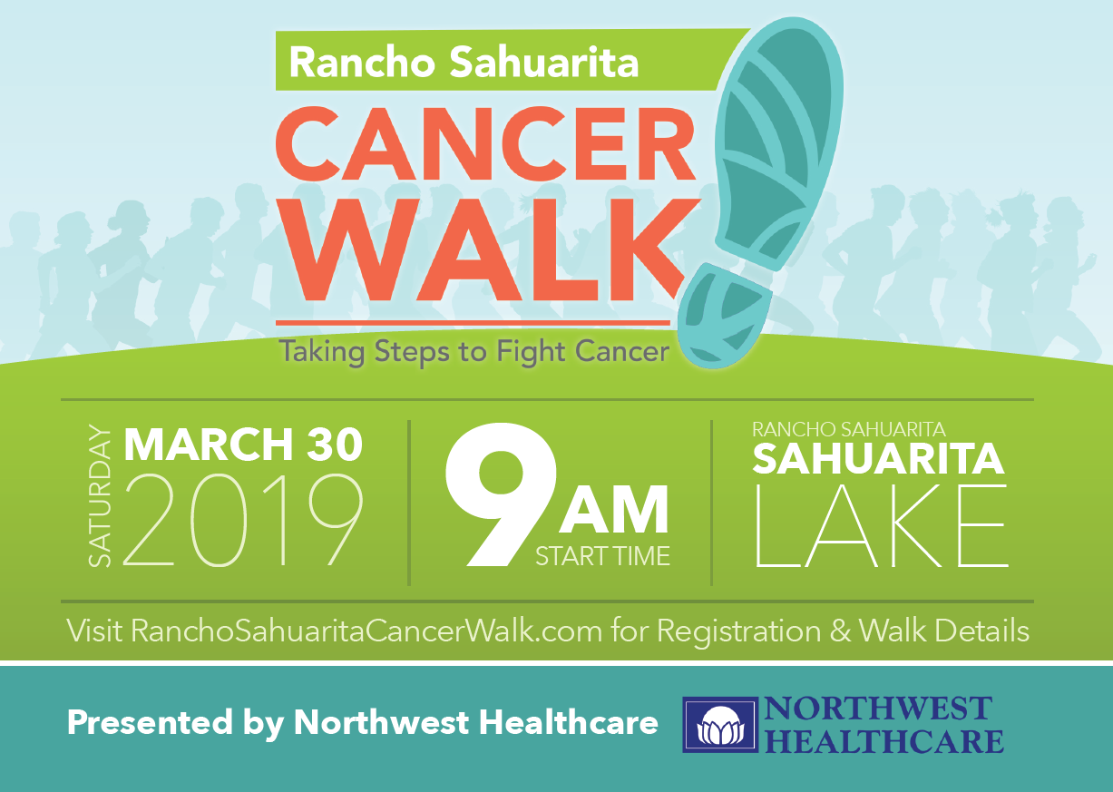 Rancho Sahuarita Cancer Walk Event this March: Register Today! - Graphic design