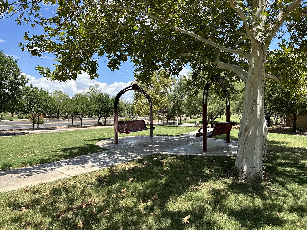 park with a trail and trees