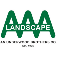 Logo featuring three large green “A” letters with the word “LANDSCAPE” across them. Below, it reads "AN UNDERWOOD BROTHERS CO." and "Est. 1975," evoking the fresh, vibrant feel of a lakeside run.